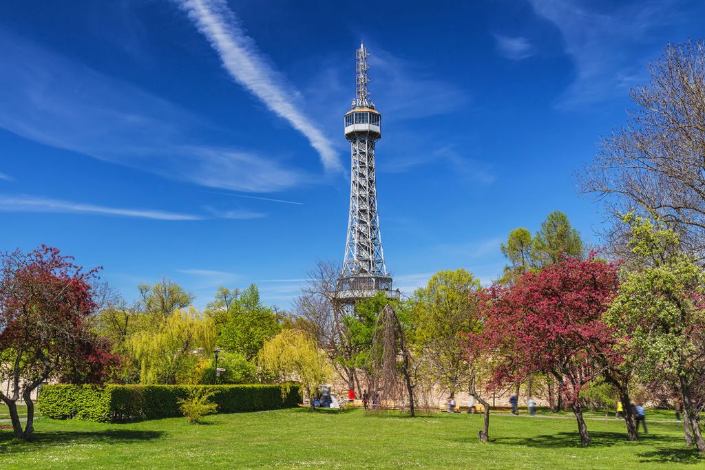 Petrin Lookout Tower in Prague resembles Paris' Eiffel Tower