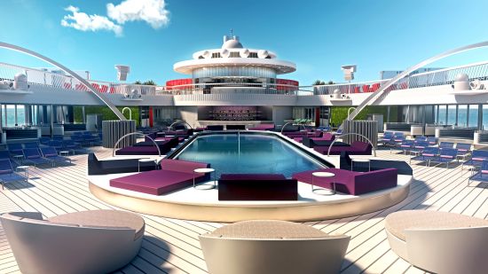 Virgin Voyages LGBTQ+ cruise: Scarlet Lady pool deck