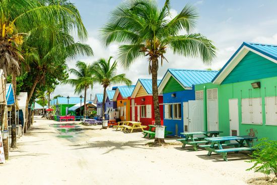 Caribbean cruise, colourful houses in Barbados