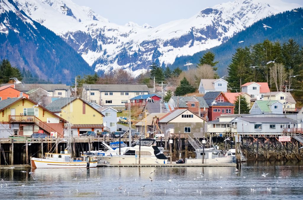 Waterfront city in Alaska, Alaska cruise