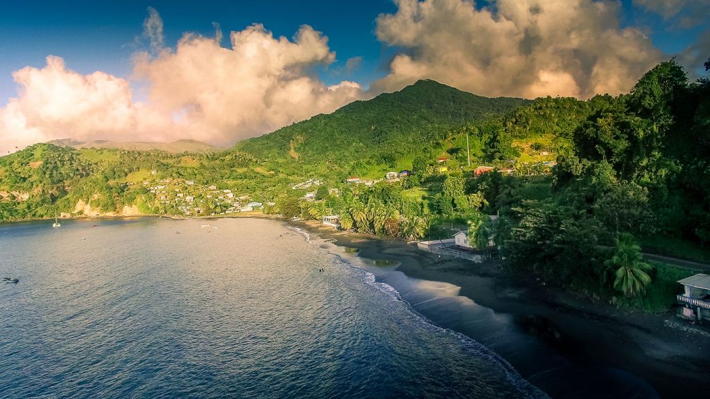 Cumberland bay in St-Vincent and the Grenadines Caribbean islands