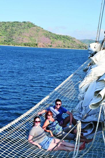 Far east family cruise; Sue Bryant with kids