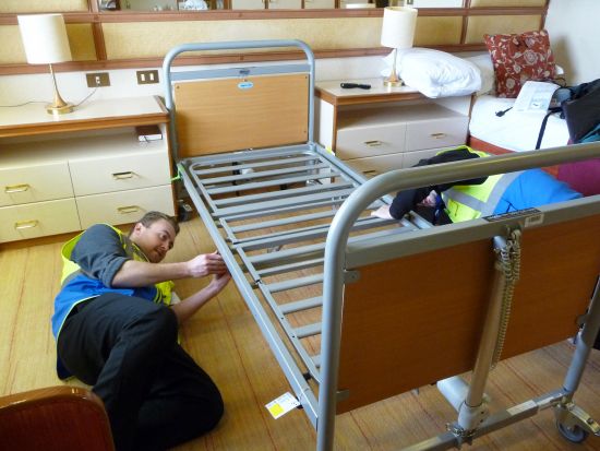 Bed assembled on ship